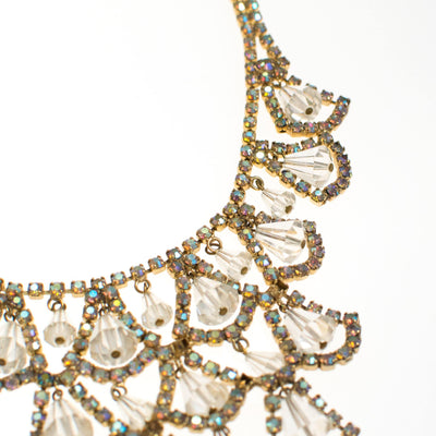 Vintage Crystal Rhinestone Bib Necklace by 1950s - Vintage Meet Modern Vintage Jewelry - Chicago, Illinois - #oldhollywoodglamour #vintagemeetmodern #designervintage #jewelrybox #antiquejewelry #vintagejewelry