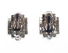 Vintage Black Diamond Crystal Rhinestone Earrings, Clip On by 1950s - Vintage Meet Modern Vintage Jewelry - Chicago, Illinois - #oldhollywoodglamour #vintagemeetmodern #designervintage #jewelrybox #antiquejewelry #vintagejewelry