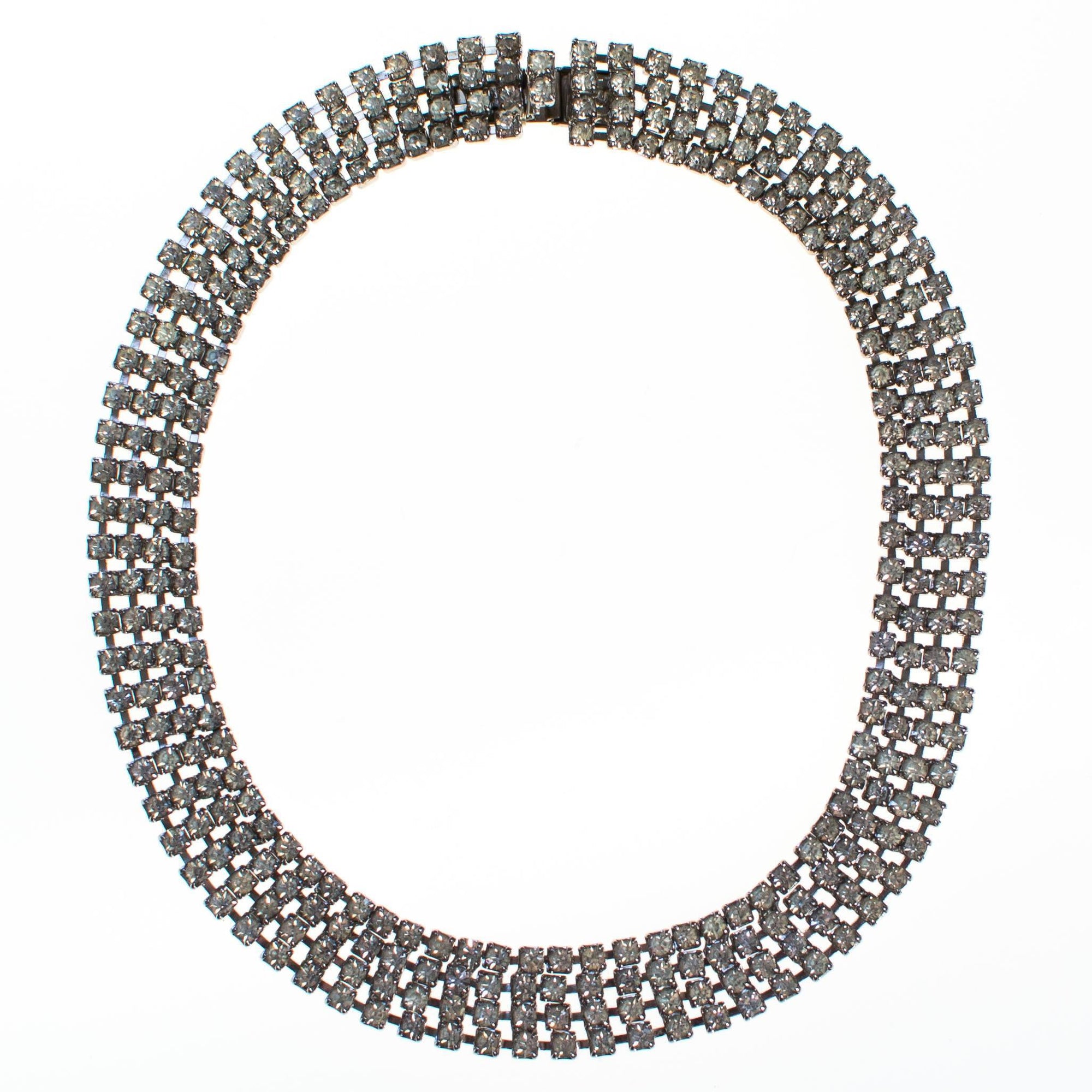 Vintage Rhinestone Choker Necklace by 1950s - Vintage Meet Modern Vintage Jewelry - Chicago, Illinois - #oldhollywoodglamour #vintagemeetmodern #designervintage #jewelrybox #antiquejewelry #vintagejewelry