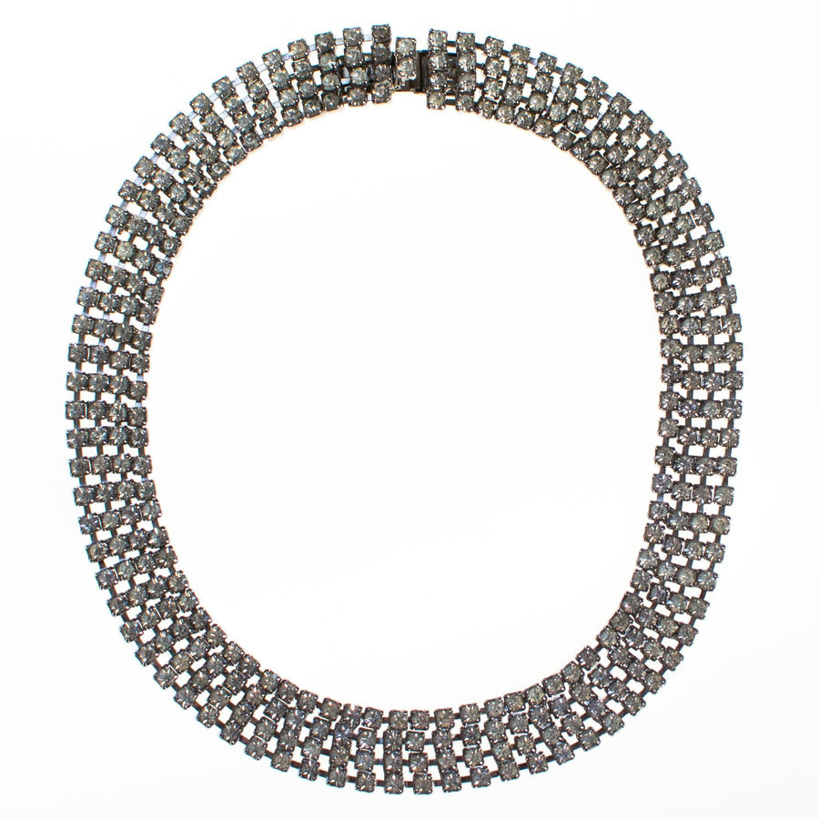 Vintage Rhinestone Choker Necklace by 1950s - Vintage Meet Modern Vintage Jewelry - Chicago, Illinois - #oldhollywoodglamour #vintagemeetmodern #designervintage #jewelrybox #antiquejewelry #vintagejewelry