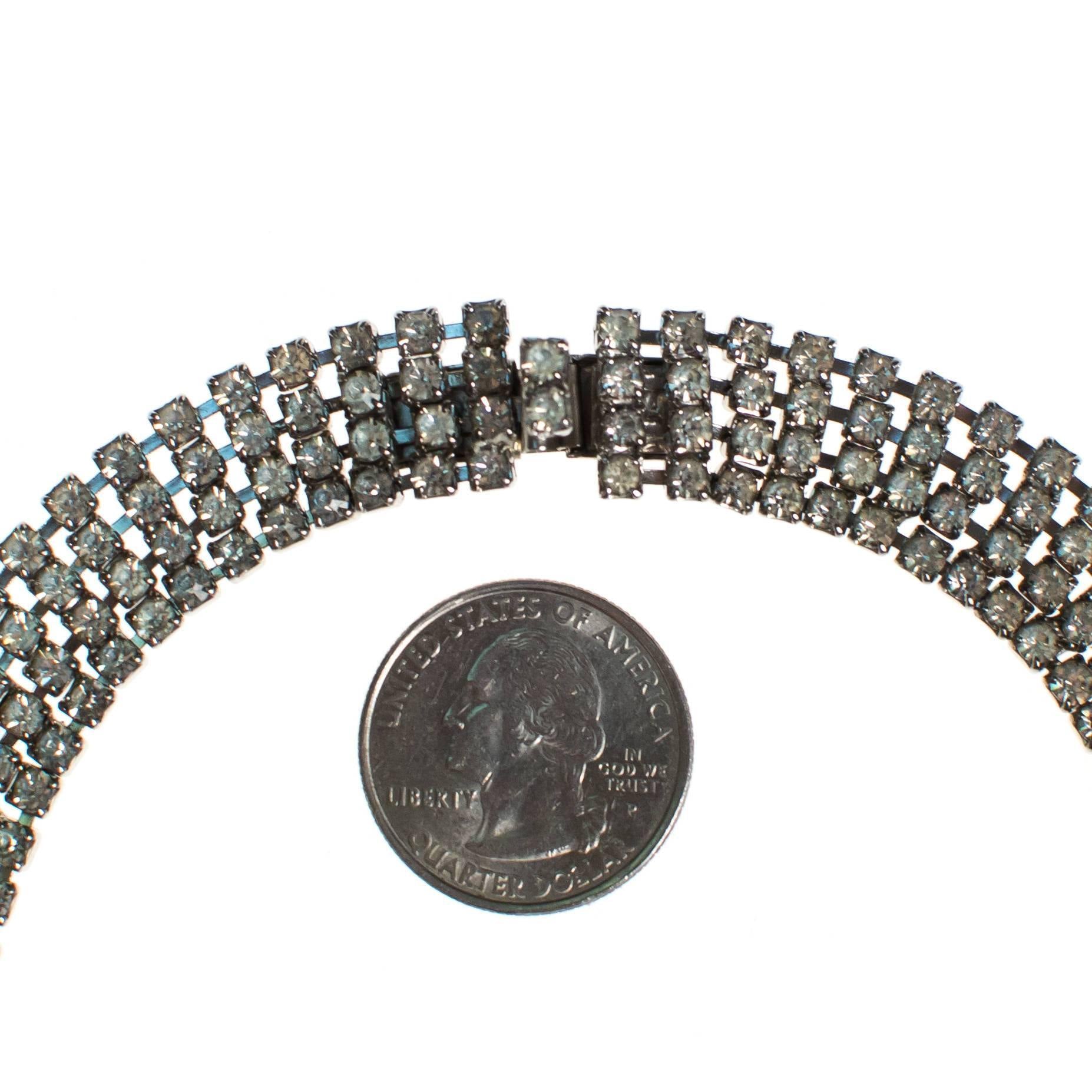 Vintage Rhinestone Choker Necklace by 1950s - Vintage Meet Modern Vintage Jewelry - Chicago, Illinois - #oldhollywoodglamour #vintagemeetmodern #designervintage #jewelrybox #antiquejewelry #vintagejewelry