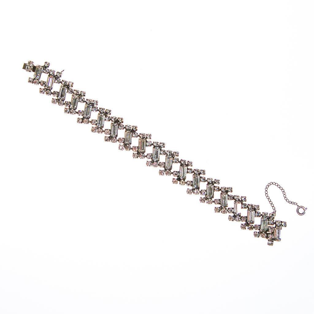 Vintage Kramer Art Deco Rhinestone Bracelet by Kramer - Vintage Meet Modern Vintage Jewelry - Chicago, Illinois - #oldhollywoodglamour #vintagemeetmodern #designervintage #jewelrybox #antiquejewelry #vintagejewelry