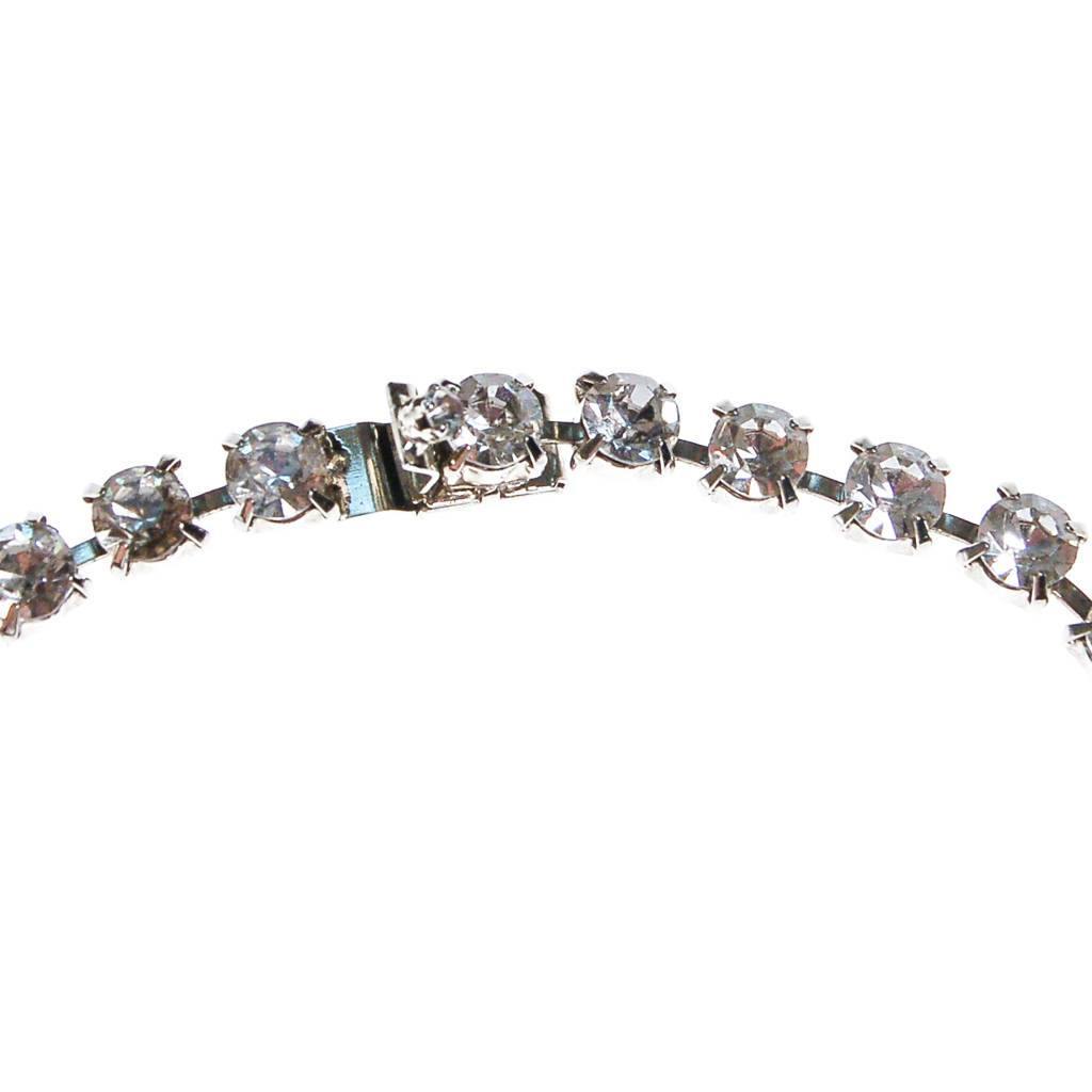 Vintage Sapphire Blue and Diamante Rhinestone Statement Necklace by 1950s - Vintage Meet Modern Vintage Jewelry - Chicago, Illinois - #oldhollywoodglamour #vintagemeetmodern #designervintage #jewelrybox #antiquejewelry #vintagejewelry