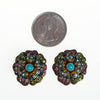 Vintage Heidi Daus Turquoise and Colorful Crystal Rhinestone Flower Earrings by Heidi Daus - Vintage Meet Modern Vintage Jewelry - Chicago, Illinois - #oldhollywoodglamour #vintagemeetmodern #designervintage #jewelrybox #antiquejewelry #vintagejewelry