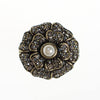 Vintage Heidi Daus Black Diamond and Faux Pearl Flower Statement Ring by Heidi Daus - Vintage Meet Modern Vintage Jewelry - Chicago, Illinois - #oldhollywoodglamour #vintagemeetmodern #designervintage #jewelrybox #antiquejewelry #vintagejewelry