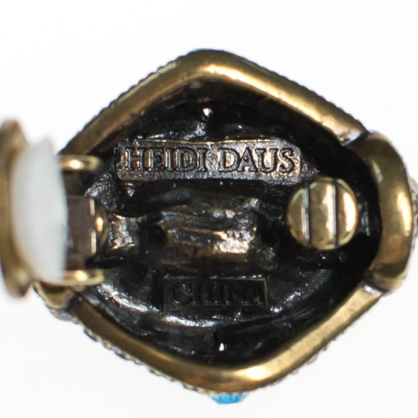 Vintage Heidi Daus Amethyst, Blue Topaz, and Peridot Crystal Rhinestone Earrings, Clip On by Heidi Daus - Vintage Meet Modern Vintage Jewelry - Chicago, Illinois - #oldhollywoodglamour #vintagemeetmodern #designervintage #jewelrybox #antiquejewelry #vintagejewelry