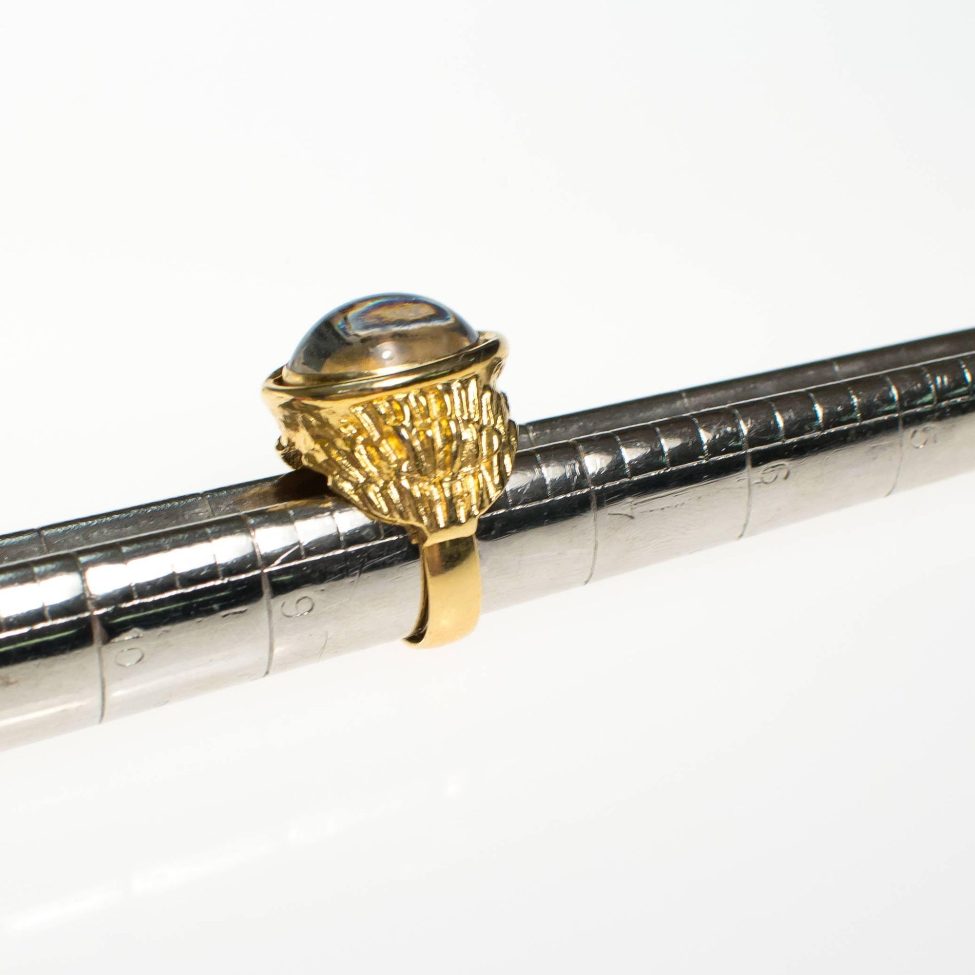 Vintage Hobe Moonstone Gold Statement Ring by Hobe - Vintage Meet Modern Vintage Jewelry - Chicago, Illinois - #oldhollywoodglamour #vintagemeetmodern #designervintage #jewelrybox #antiquejewelry #vintagejewelry