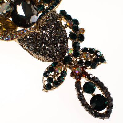 Vintage Rhinestone Lily Brooch with Marcasite, Emerald, Yellow Topaz Crystal Rhinestones by Unsigned Beauty - Vintage Meet Modern Vintage Jewelry - Chicago, Illinois - #oldhollywoodglamour #vintagemeetmodern #designervintage #jewelrybox #antiquejewelry #vintagejewelry
