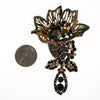 Vintage Rhinestone Lily Brooch with Marcasite, Emerald, Yellow Topaz Crystal Rhinestones by Unsigned Beauty - Vintage Meet Modern Vintage Jewelry - Chicago, Illinois - #oldhollywoodglamour #vintagemeetmodern #designervintage #jewelrybox #antiquejewelry #vintagejewelry