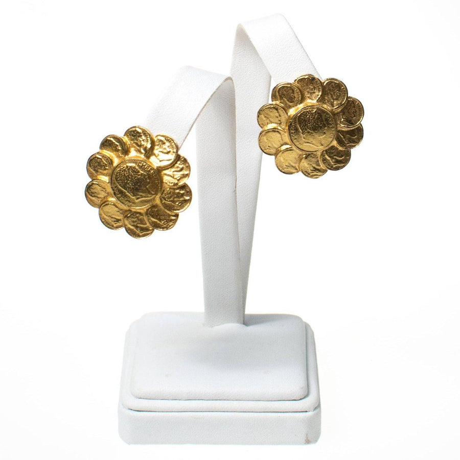 Vintage RJ Graziano Roman Gold Coin Earrings by RJ Graziano - Vintage Meet Modern Vintage Jewelry - Chicago, Illinois - #oldhollywoodglamour #vintagemeetmodern #designervintage #jewelrybox #antiquejewelry #vintagejewelry