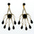 Vintage Crystal and Jet Black Rhinestone Chandelier Statement Earrings