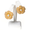 Vintage Camellia Flower Pearl and Rhinestone Earrings by 1980s - Vintage Meet Modern Vintage Jewelry - Chicago, Illinois - #oldhollywoodglamour #vintagemeetmodern #designervintage #jewelrybox #antiquejewelry #vintagejewelry