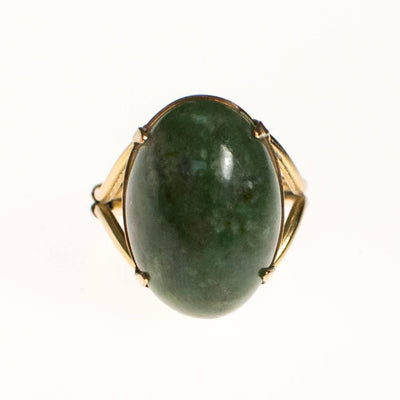 Vintage Nephrite Jade Cabochon Ring by 1960s - Vintage Meet Modern Vintage Jewelry - Chicago, Illinois - #oldhollywoodglamour #vintagemeetmodern #designervintage #jewelrybox #antiquejewelry #vintagejewelry