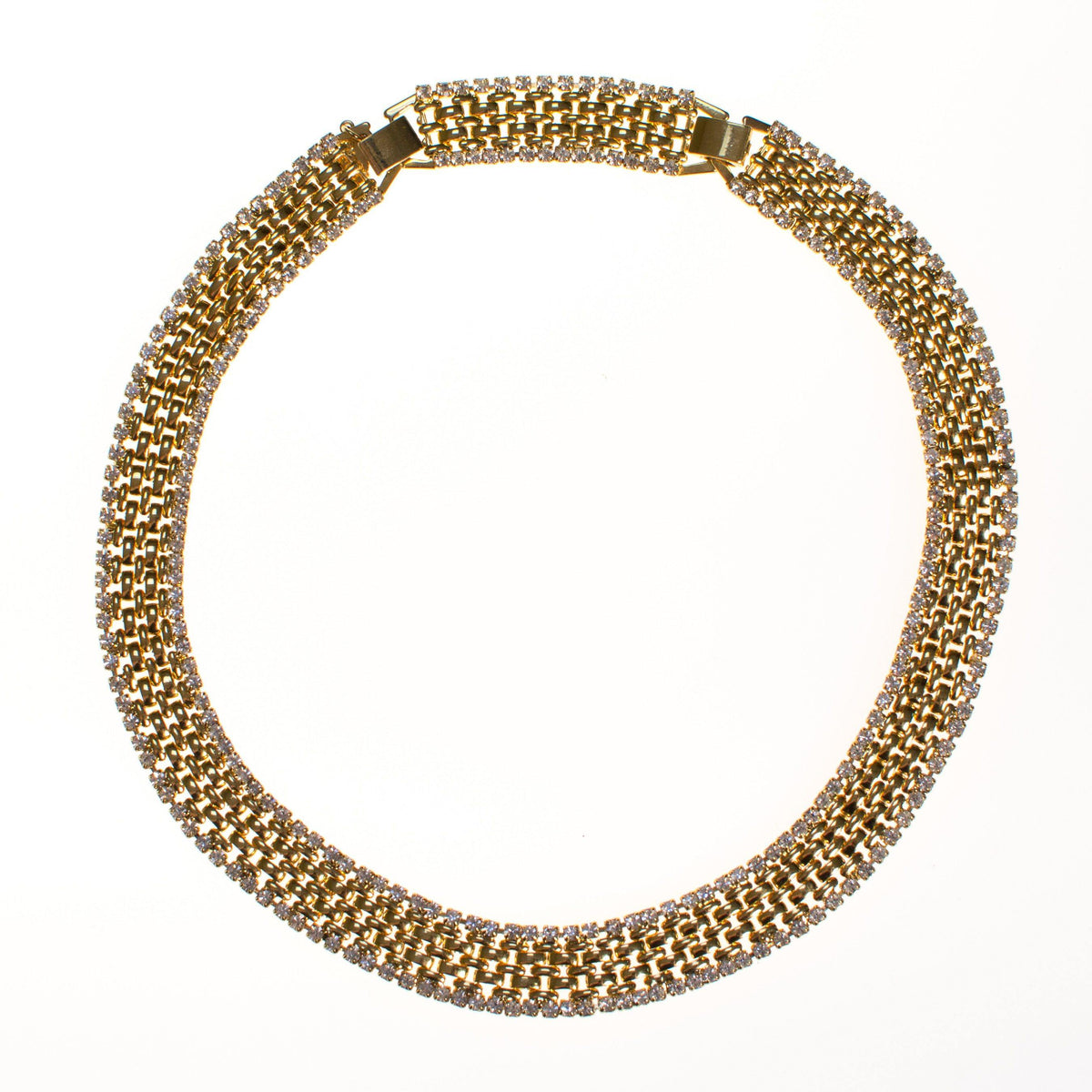 Vintage Kenneth Jay Lane Cafe Society Gold Flat link Chain Necklace