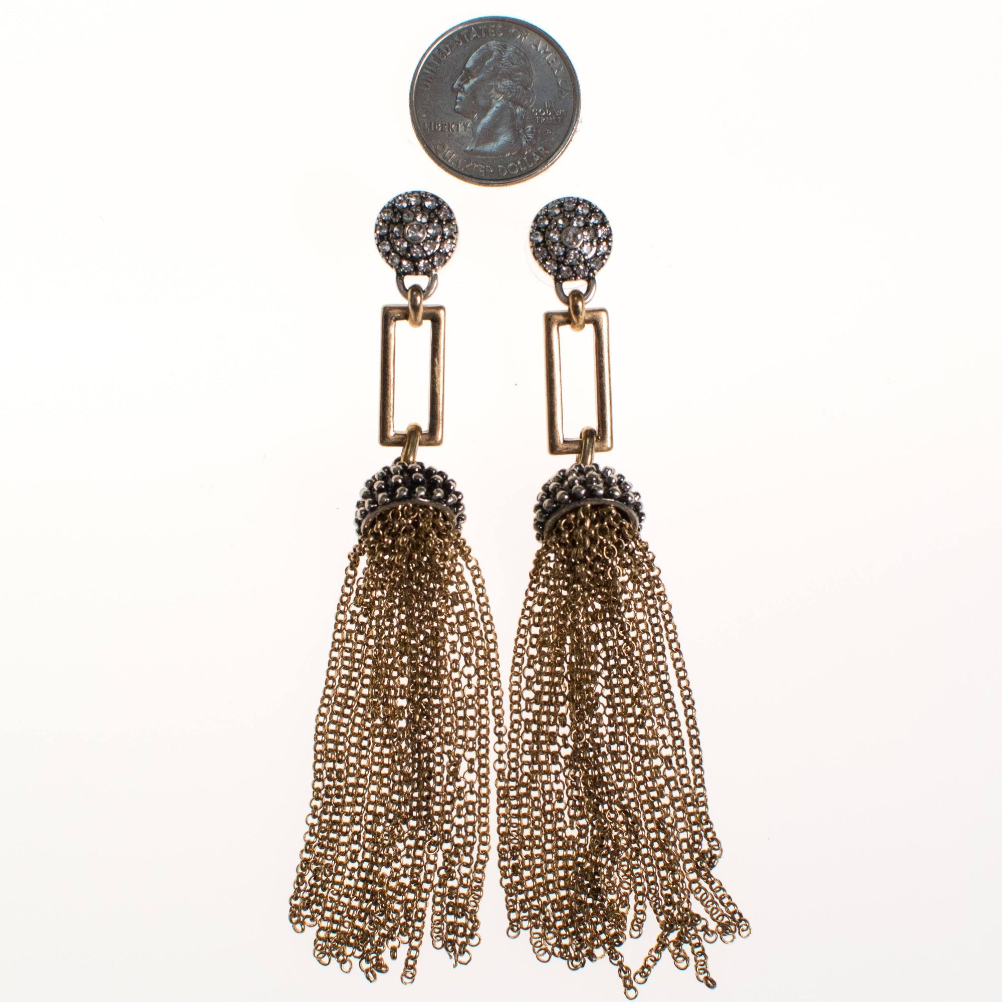 Gold Chain Tassel Earrings by Gold Chain Tassel - Vintage Meet Modern Vintage Jewelry - Chicago, Illinois - #oldhollywoodglamour #vintagemeetmodern #designervintage #jewelrybox #antiquejewelry #vintagejewelry