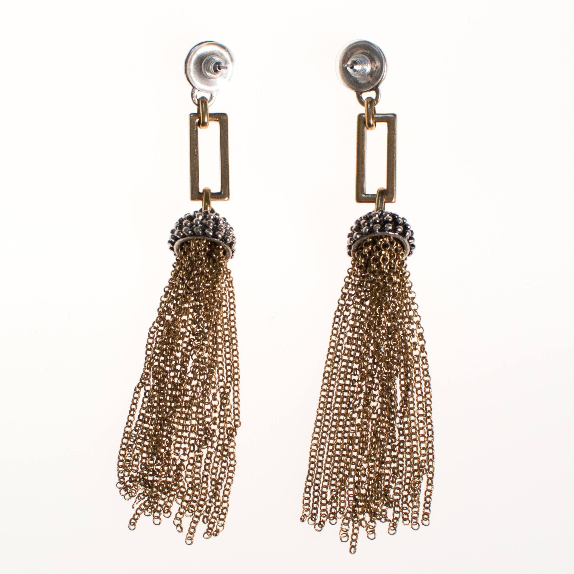 Gold Chain Tassel Earrings by Gold Chain Tassel - Vintage Meet Modern Vintage Jewelry - Chicago, Illinois - #oldhollywoodglamour #vintagemeetmodern #designervintage #jewelrybox #antiquejewelry #vintagejewelry