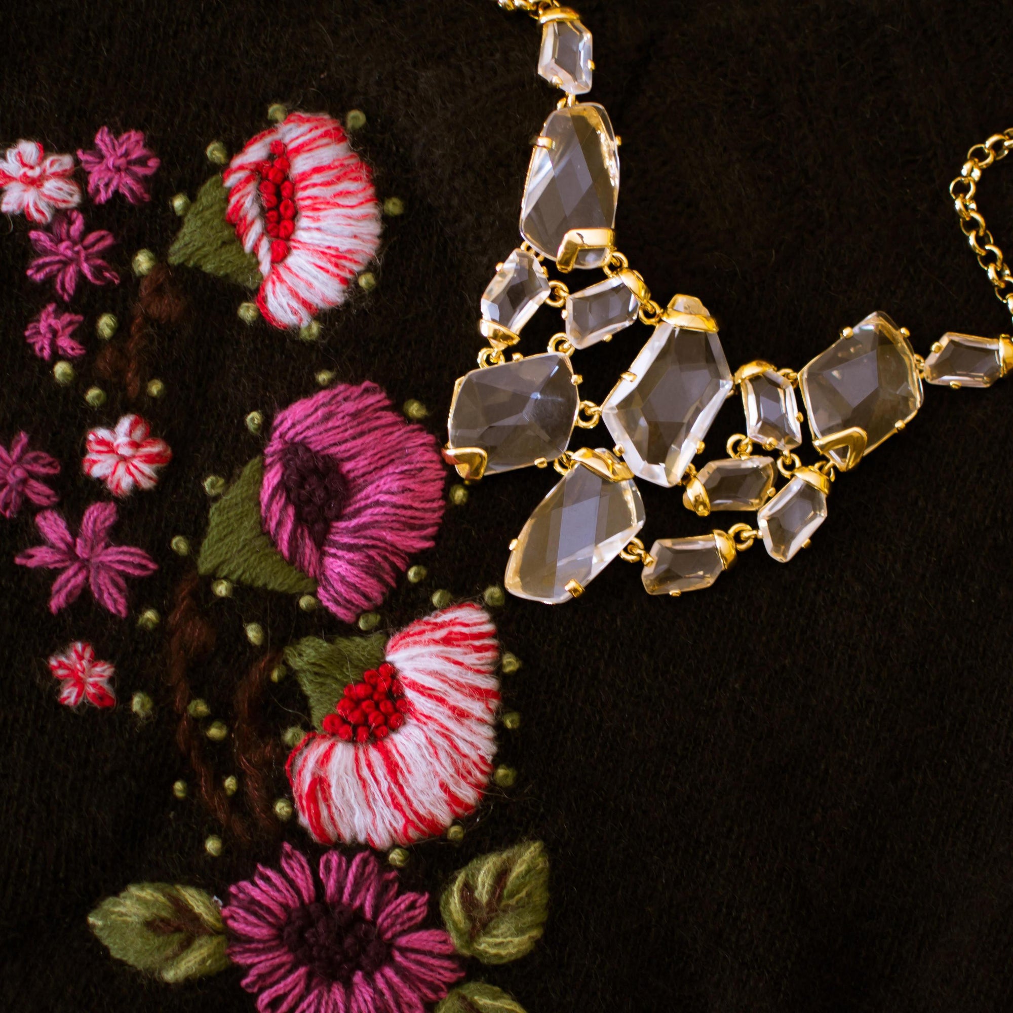 Vintage Kenneth Jay Lane Crystal Statement Necklace by Kenneth Jay Lane - Vintage Meet Modern Vintage Jewelry - Chicago, Illinois - #oldhollywoodglamour #vintagemeetmodern #designervintage #jewelrybox #antiquejewelry #vintagejewelry