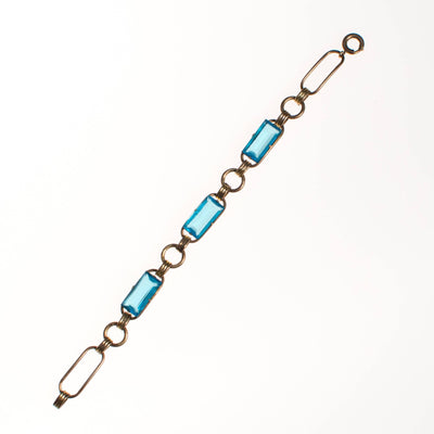 Vintage 1940s Gold Filled Blue Crystal Line Bracelet by 1940s - Vintage Meet Modern Vintage Jewelry - Chicago, Illinois - #oldhollywoodglamour #vintagemeetmodern #designervintage #jewelrybox #antiquejewelry #vintagejewelry