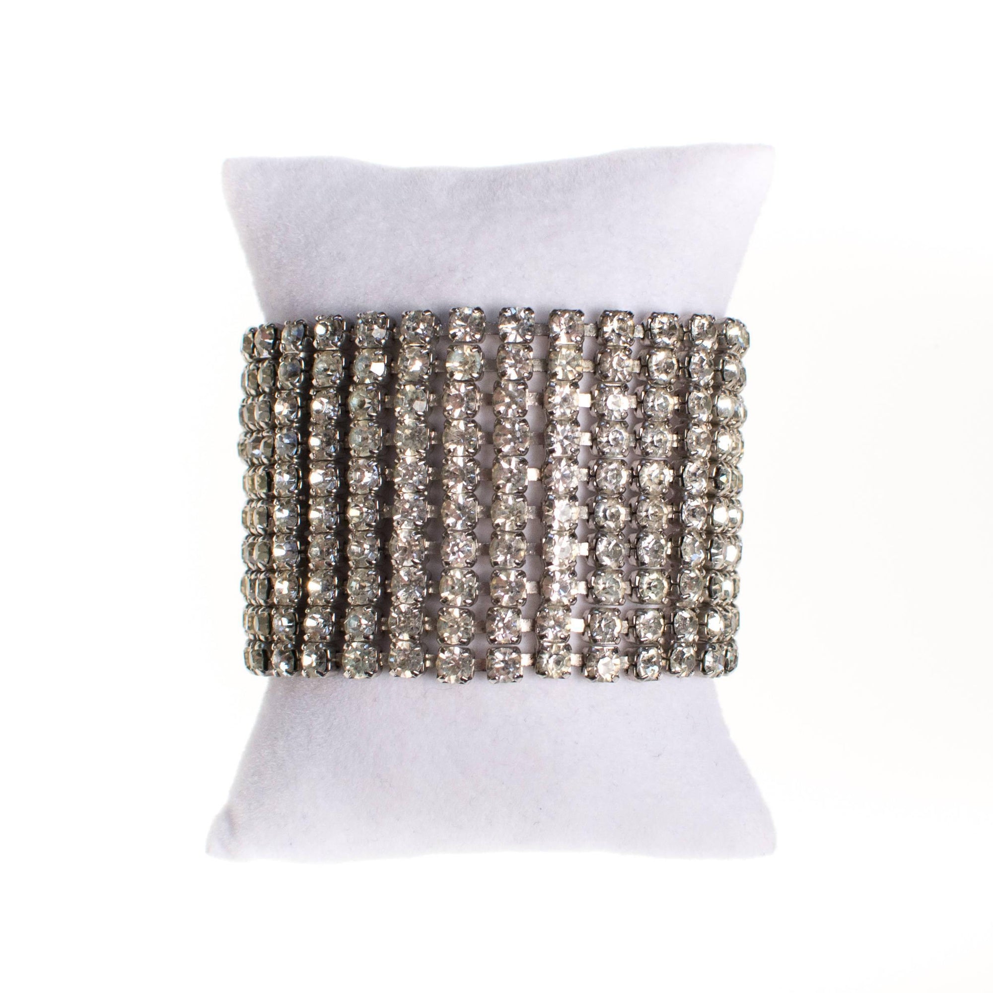 Vintage Wide Rhinestone Bracelet, Art Deco Style by Art Deco - Vintage Meet Modern Vintage Jewelry - Chicago, Illinois - #oldhollywoodglamour #vintagemeetmodern #designervintage #jewelrybox #antiquejewelry #vintagejewelry