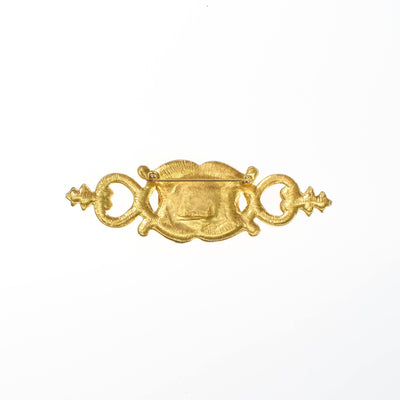 Ben Amun Gold and Black Royal Crest Brooch by Ben Amun - Vintage Meet Modern Vintage Jewelry - Chicago, Illinois - #oldhollywoodglamour #vintagemeetmodern #designervintage #jewelrybox #antiquejewelry #vintagejewelry