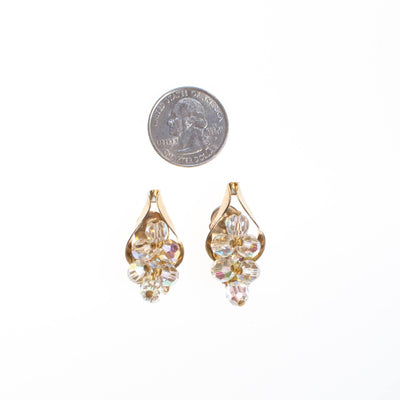 Vintage Aurora Borealis Crystal Bead Statement Earrings by 1960s - Vintage Meet Modern Vintage Jewelry - Chicago, Illinois - #oldhollywoodglamour #vintagemeetmodern #designervintage #jewelrybox #antiquejewelry #vintagejewelry