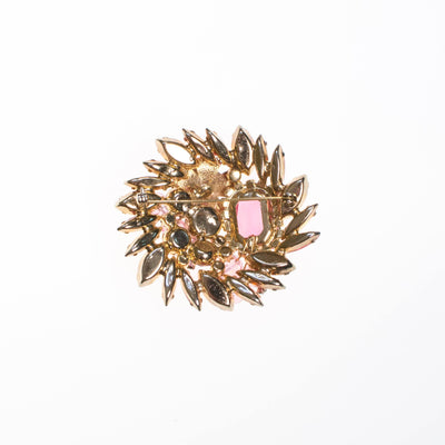 Juliana Pink Rhinestone Brooch with Enamel Flower Accent by Juliana - Vintage Meet Modern Vintage Jewelry - Chicago, Illinois - #oldhollywoodglamour #vintagemeetmodern #designervintage #jewelrybox #antiquejewelry #vintagejewelry