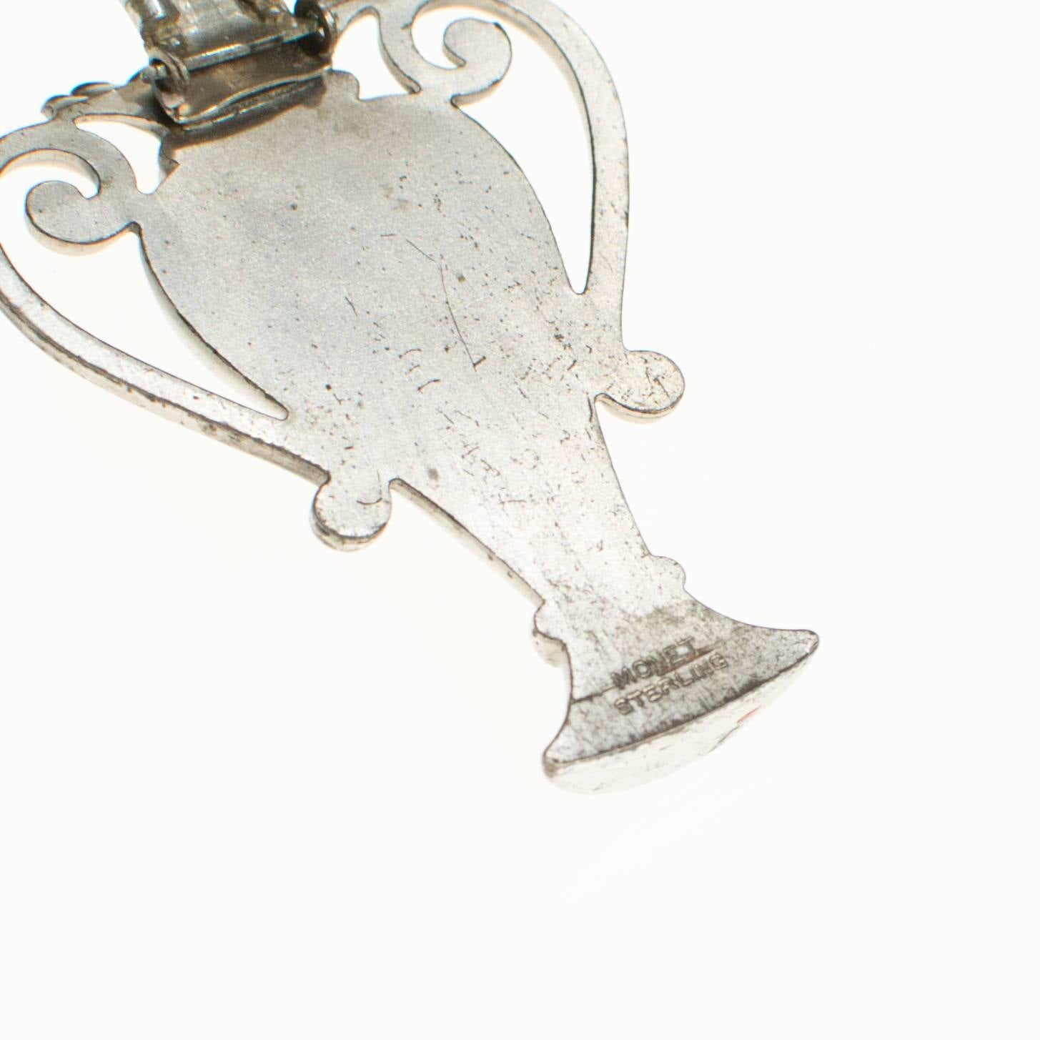 Monet Sterling Silver Urn Fur Clip by Monet - Vintage Meet Modern Vintage Jewelry - Chicago, Illinois - #oldhollywoodglamour #vintagemeetmodern #designervintage #jewelrybox #antiquejewelry #vintagejewelry