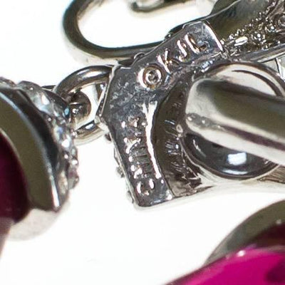 Vintage Kenneth Jay Lane KJL Art Deco Style Purple Rhinestone Earrings by Kenneth Jay Lane KJL - Vintage Meet Modern Vintage Jewelry - Chicago, Illinois - #oldhollywoodglamour #vintagemeetmodern #designervintage #jewelrybox #antiquejewelry #vintagejewelry