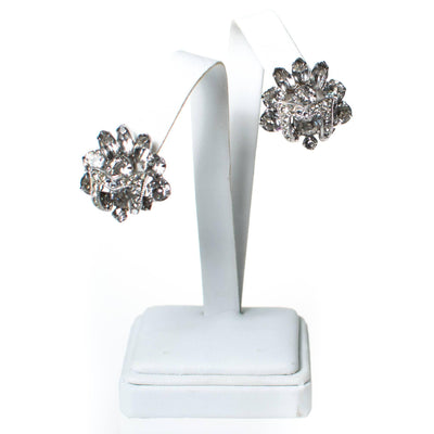 Vintage Eisenberg Clear Crystal Rhinestone Cluster Earrings by Eisenberg - Vintage Meet Modern Vintage Jewelry - Chicago, Illinois - #oldhollywoodglamour #vintagemeetmodern #designervintage #jewelrybox #antiquejewelry #vintagejewelry