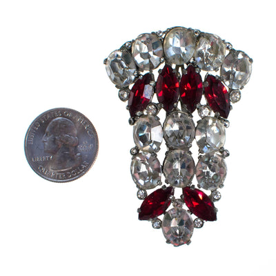 Vintage Art Deco Diamante Ruby Red crystal rhinestone fur clip by Art Deco - Vintage Meet Modern Vintage Jewelry - Chicago, Illinois - #oldhollywoodglamour #vintagemeetmodern #designervintage #jewelrybox #antiquejewelry #vintagejewelry