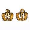 Vintage RJ Graziano Gold Crown Earrings, Clip On by RJ Graziano - Vintage Meet Modern Vintage Jewelry - Chicago, Illinois - #oldhollywoodglamour #vintagemeetmodern #designervintage #jewelrybox #antiquejewelry #vintagejewelry