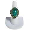 Vintage Speckled Jade Art Glass Statement Ring by 1960s - Vintage Meet Modern Vintage Jewelry - Chicago, Illinois - #oldhollywoodglamour #vintagemeetmodern #designervintage #jewelrybox #antiquejewelry #vintagejewelry