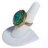 Vintage Speckled Jade Art Glass Statement Ring by 1960s - Vintage Meet Modern Vintage Jewelry - Chicago, Illinois - #oldhollywoodglamour #vintagemeetmodern #designervintage #jewelrybox #antiquejewelry #vintagejewelry