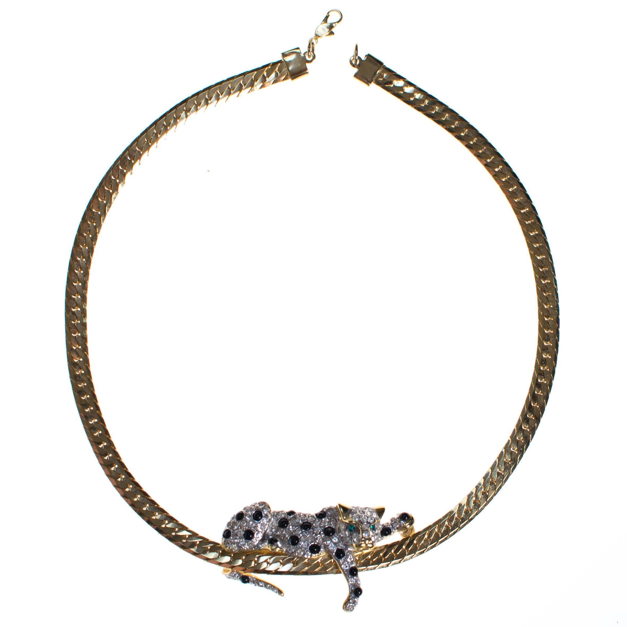 Spotted Leopard Necklace by 1980s - Vintage Meet Modern Vintage Jewelry - Chicago, Illinois - #oldhollywoodglamour #vintagemeetmodern #designervintage #jewelrybox #antiquejewelry #vintagejewelry