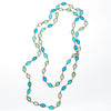 Vintage Bezel Set Blue and Green Crystal Necklace by 1980s - Vintage Meet Modern Vintage Jewelry - Chicago, Illinois - #oldhollywoodglamour #vintagemeetmodern #designervintage #jewelrybox #antiquejewelry #vintagejewelry