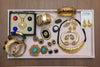 Vintage Swarovski Bangle Bracelet Gold, Black Smokey Topaz, and Amber Rhinestones by Swarovski - Vintage Meet Modern Vintage Jewelry - Chicago, Illinois - #oldhollywoodglamour #vintagemeetmodern #designervintage #jewelrybox #antiquejewelry #vintagejewelry