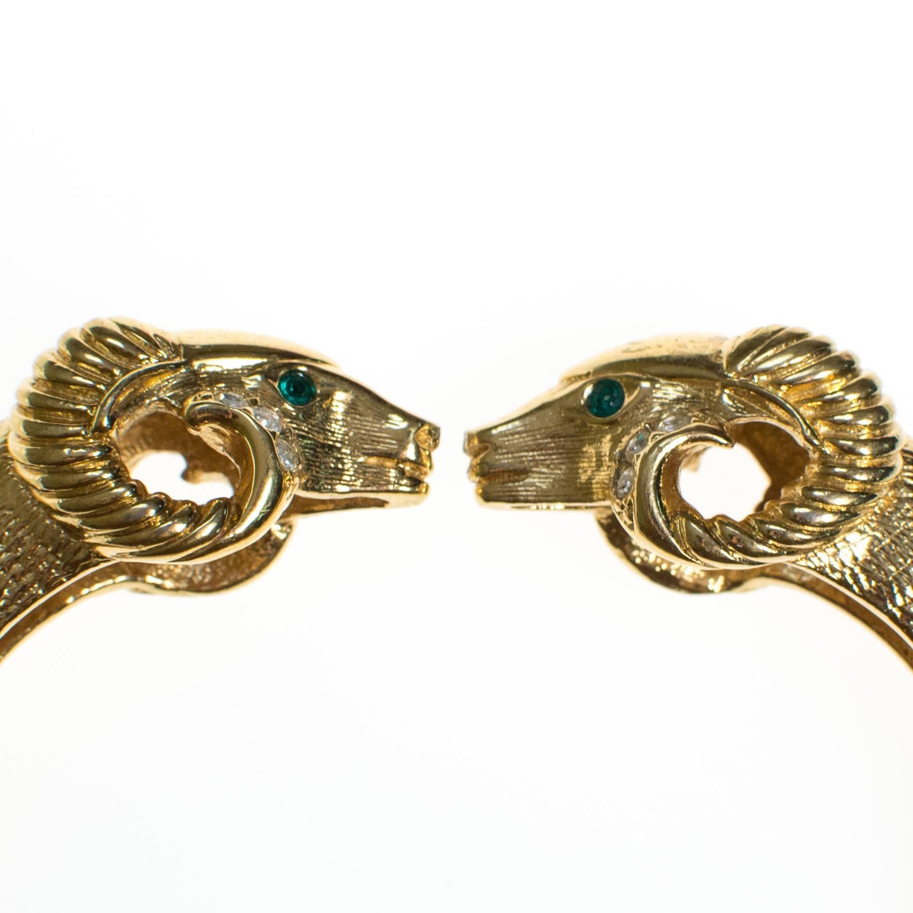 KJL Rams Head Bracelet, KJL for Avon, Kenneth Jay Lane by Kenneth Jay Lane - Vintage Meet Modern Vintage Jewelry - Chicago, Illinois - #oldhollywoodglamour #vintagemeetmodern #designervintage #jewelrybox #antiquejewelry #vintagejewelry