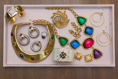 Vintage Kenneth Jay Lane Double Hoop Earrings by Kenneth Jay Lane - Vintage Meet Modern Vintage Jewelry - Chicago, Illinois - #oldhollywoodglamour #vintagemeetmodern #designervintage #jewelrybox #antiquejewelry #vintagejewelry
