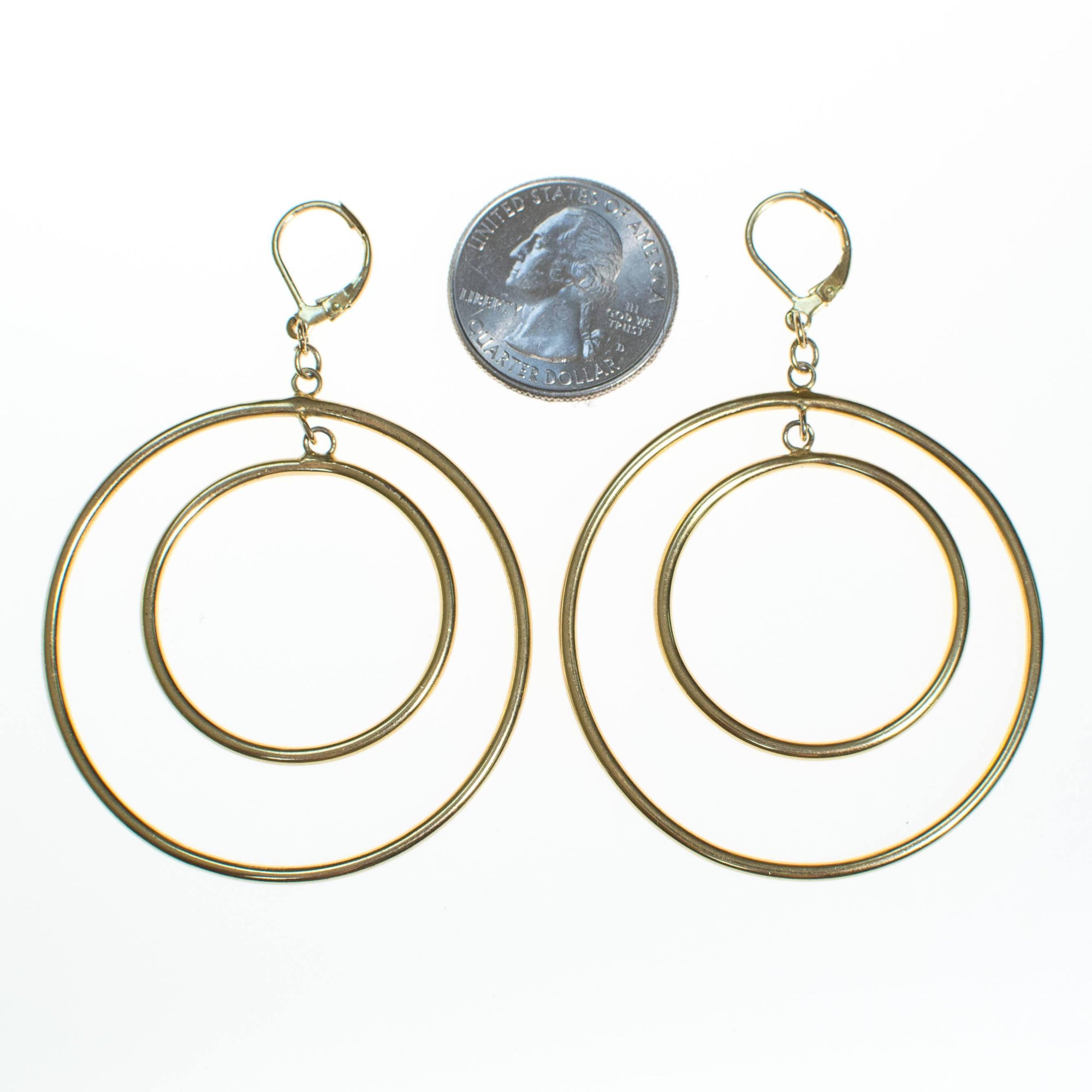 Vintage Kenneth Jay Lane Double Hoop Earrings by Kenneth Jay Lane - Vintage Meet Modern Vintage Jewelry - Chicago, Illinois - #oldhollywoodglamour #vintagemeetmodern #designervintage #jewelrybox #antiquejewelry #vintagejewelry