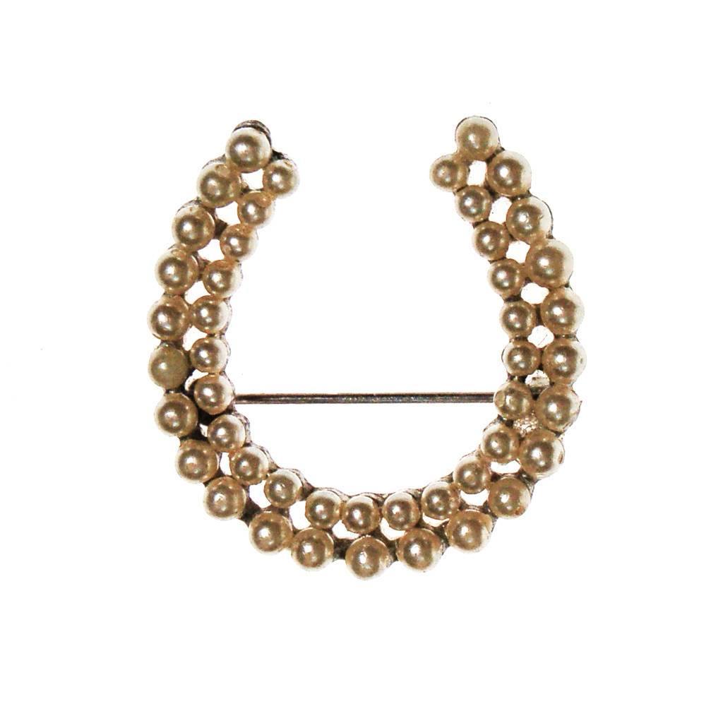 Pearl Horseshoe Brooch