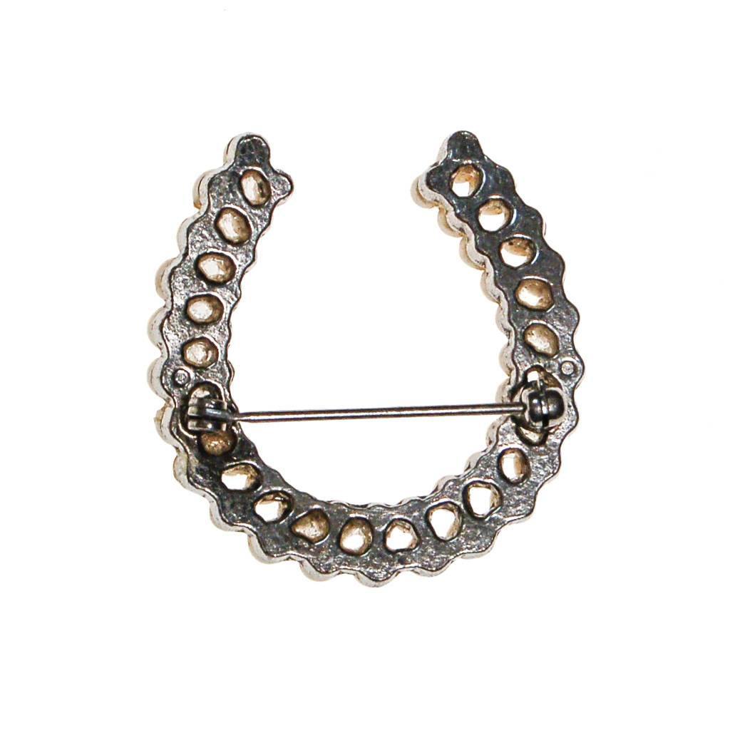 Pearl Horseshoe Brooch by 1960s - Vintage Meet Modern Vintage Jewelry - Chicago, Illinois - #oldhollywoodglamour #vintagemeetmodern #designervintage #jewelrybox #antiquejewelry #vintagejewelry