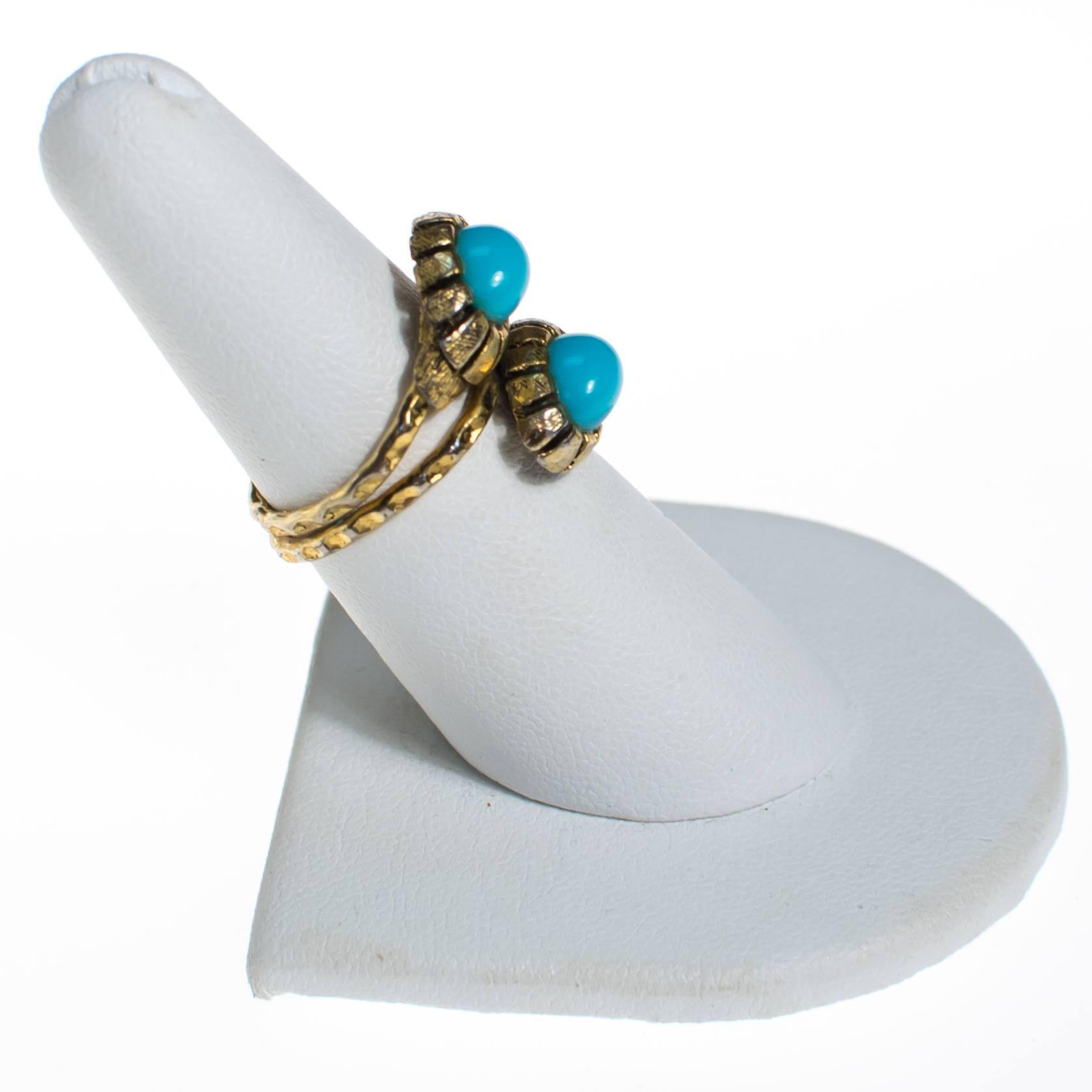 Vintage 1960s Snake Head Bypass Ring by 1960s - Vintage Meet Modern Vintage Jewelry - Chicago, Illinois - #oldhollywoodglamour #vintagemeetmodern #designervintage #jewelrybox #antiquejewelry #vintagejewelry