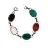 Vintage Semi Precious Scarab Bracelet, Onyx, Rose Quartz, Jade, Chrysoprase, 1960s by 1960s - Vintage Meet Modern Vintage Jewelry - Chicago, Illinois - #oldhollywoodglamour #vintagemeetmodern #designervintage #jewelrybox #antiquejewelry #vintagejewelry