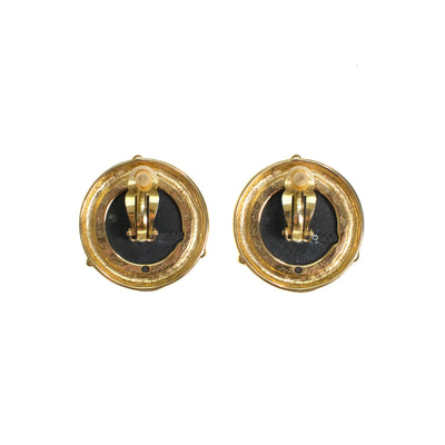 Vintage French Coin Statement Earrings, Large, Round, Clip On by 1980s - Vintage Meet Modern Vintage Jewelry - Chicago, Illinois - #oldhollywoodglamour #vintagemeetmodern #designervintage #jewelrybox #antiquejewelry #vintagejewelry