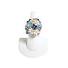 Huge Blue and White Flower Statement Ring by 1980s - Vintage Meet Modern Vintage Jewelry - Chicago, Illinois - #oldhollywoodglamour #vintagemeetmodern #designervintage #jewelrybox #antiquejewelry #vintagejewelry