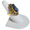 Vintage Sapphire Blue Crystal Statement Ring, Adjustable by 1960s - Vintage Meet Modern Vintage Jewelry - Chicago, Illinois - #oldhollywoodglamour #vintagemeetmodern #designervintage #jewelrybox #antiquejewelry #vintagejewelry