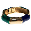 Vintage Ciner Gold, Green and Violet Enamel Bamboo Bangle Bracelet by 1960s - Vintage Meet Modern Vintage Jewelry - Chicago, Illinois - #oldhollywoodglamour #vintagemeetmodern #designervintage #jewelrybox #antiquejewelry #vintagejewelry