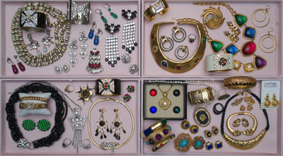 Vintage Ciner Gold, Green and Violet Enamel Bamboo Bangle Bracelet by 1960s - Vintage Meet Modern Vintage Jewelry - Chicago, Illinois - #oldhollywoodglamour #vintagemeetmodern #designervintage #jewelrybox #antiquejewelry #vintagejewelry