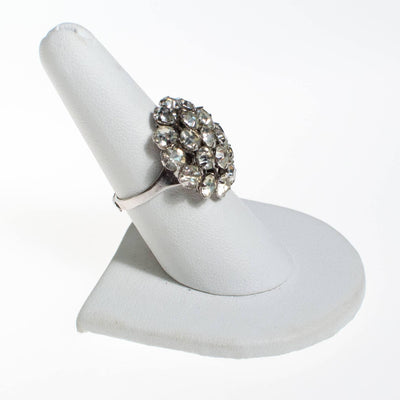 Vintage Art Deco Diamante Cluster Cocktail Statement Ring by 1940s - Vintage Meet Modern Vintage Jewelry - Chicago, Illinois - #oldhollywoodglamour #vintagemeetmodern #designervintage #jewelrybox #antiquejewelry #vintagejewelry