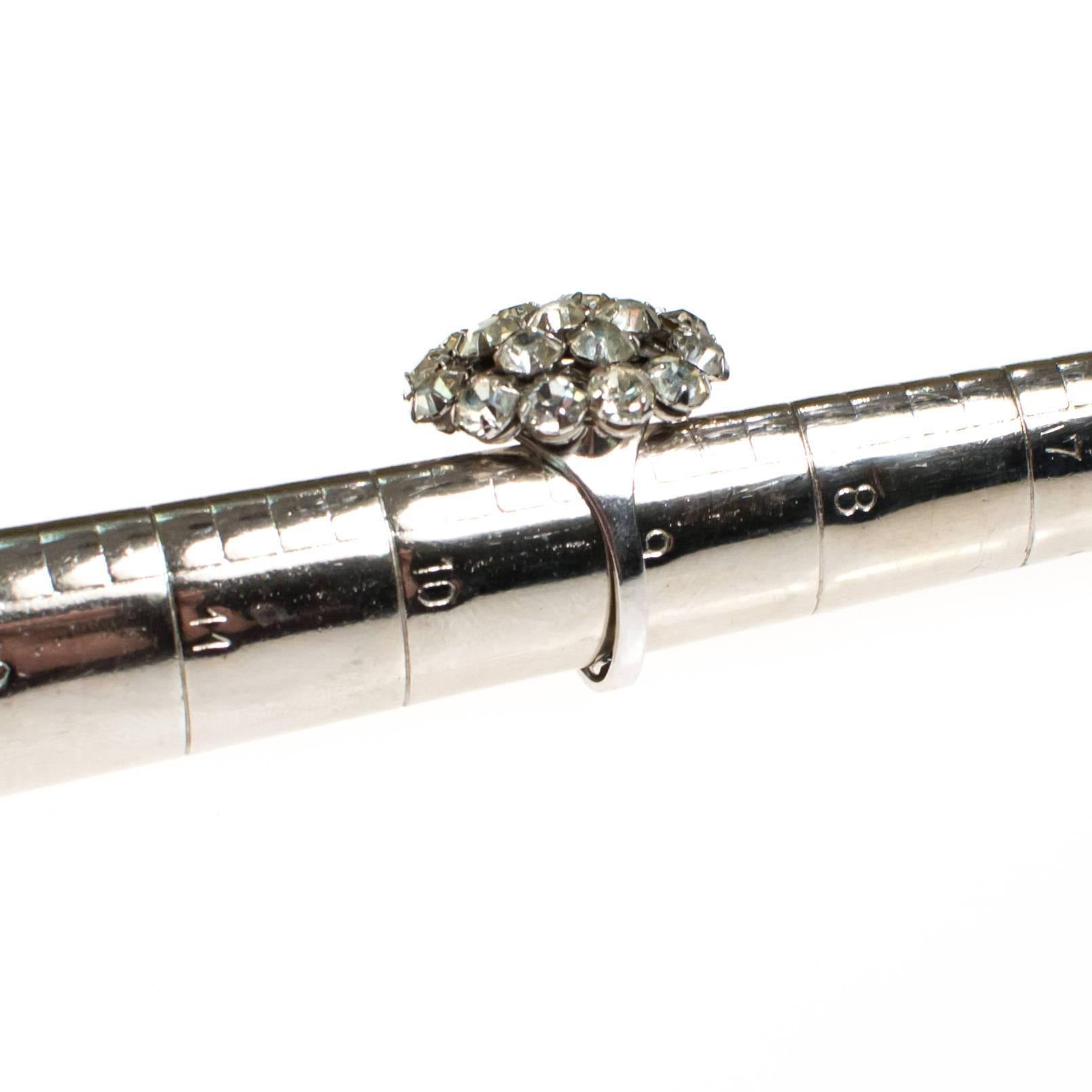 Vintage Art Deco Diamante Cluster Cocktail Statement Ring by 1940s - Vintage Meet Modern Vintage Jewelry - Chicago, Illinois - #oldhollywoodglamour #vintagemeetmodern #designervintage #jewelrybox #antiquejewelry #vintagejewelry